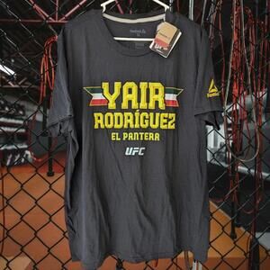 New Reebok UFC 2016 Yair Rodriguez El Pantera Black MMA Combat T-Shirt XL NWT
